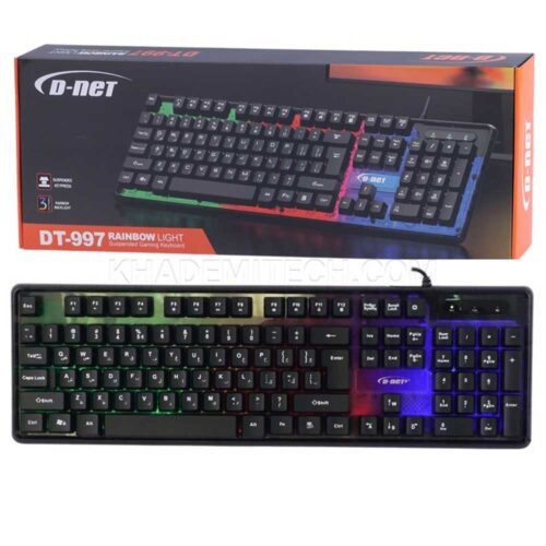 کیبورد سیم دار گیمینگ دی نت مدل DT-997